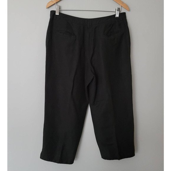 Larry Levine Women's Black 55% Linen Capri Pants Size 12 - Picture 2 of 5